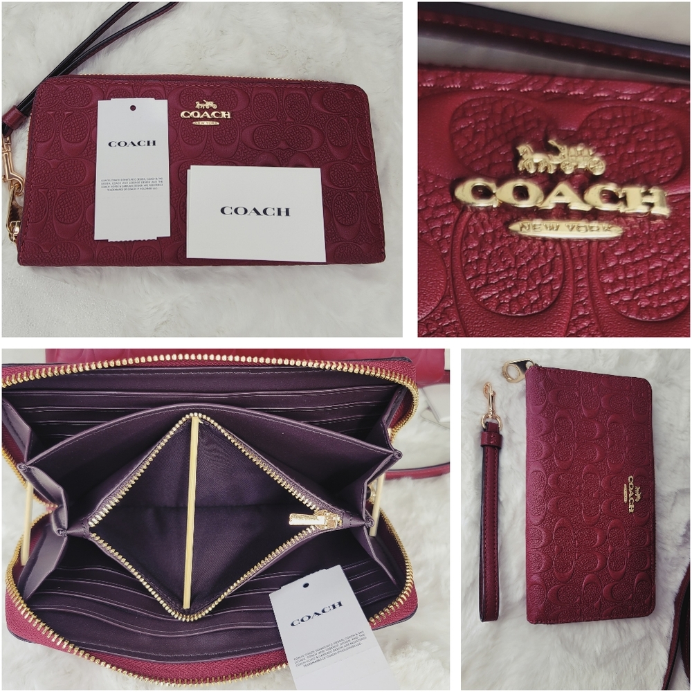 SALE 1 DAY Coach 2 PCS SET Signature Leather Bag Wallet NWT - Picture 3 of 16